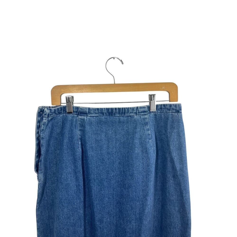 Vintage Eddie Bauer Skirt Women 12P Blue Maxi Denim Modest Western y2k - Picture 3 of 9